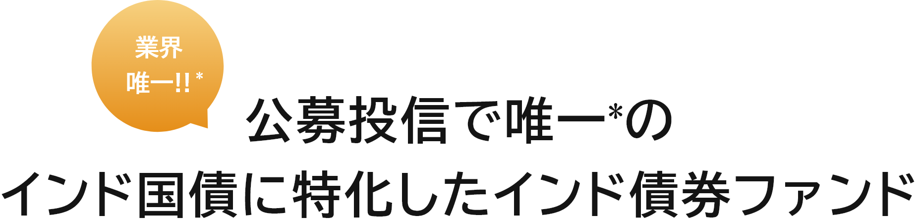 +公募投信で唯一*のインド国債に特化したインド債券ファンド